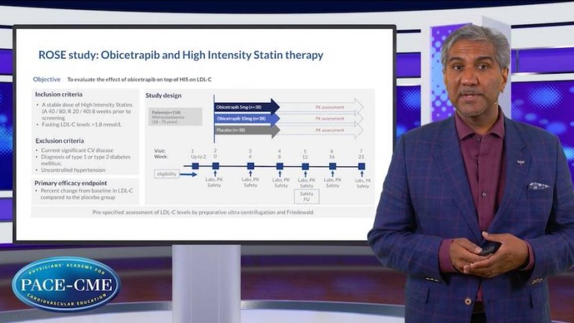 LDLc lowering with CETP inhibitor in patients on high intensity statins