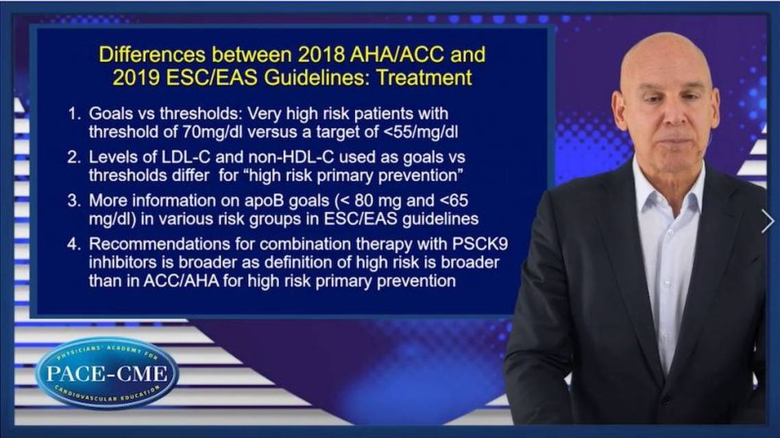 A transatlantic discussion on the new LDLc guidelines What are the key differences