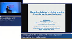 Lecture Managing diabetes in daily cardiovascular practice Potential barriers and solutions