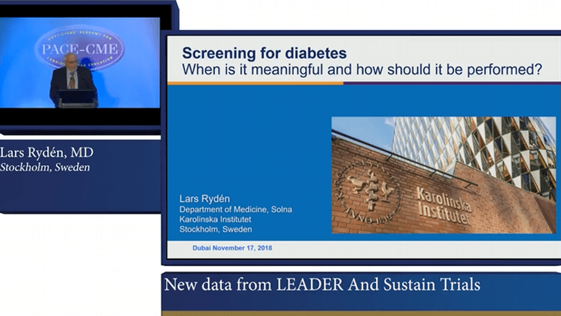 Lecture Screening for Diabetes When is it meaningful and how should it be performed